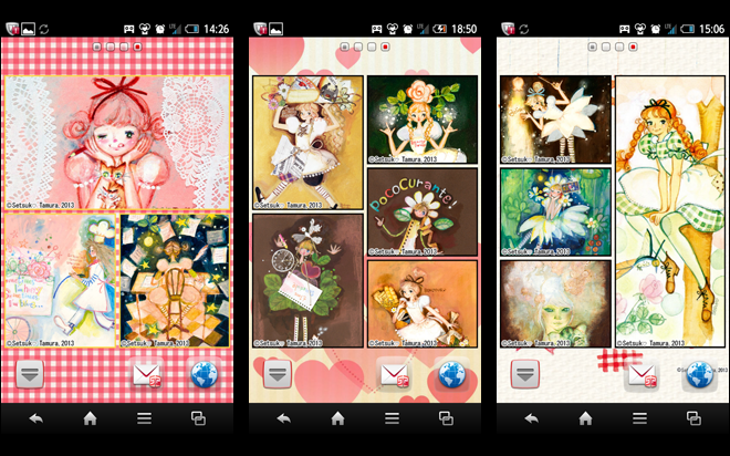 田村セツコマルチフレーム壁紙 アプリ画面